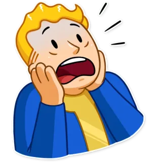 😱 Vault Boy Fallout vault-tec, panic, scared, worried telegram sticker