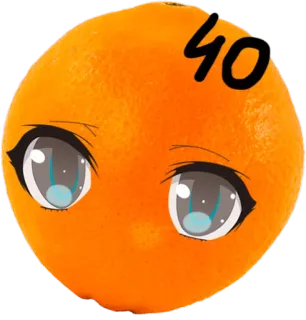 😐 40 orange, eyes, fruit, number, cartoon eyes, funny whatsapp sticker