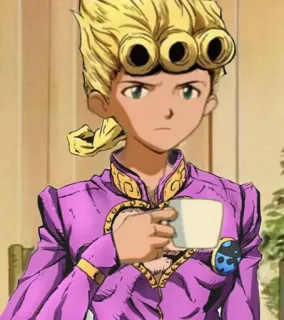 😐 Giorno Giovanna JoJo's Bizarre Adventure アニメ, マンガ, ジョジョ, ジョルノ・ジョバァーナ, キャラクター, デジタルアート telegram sticker