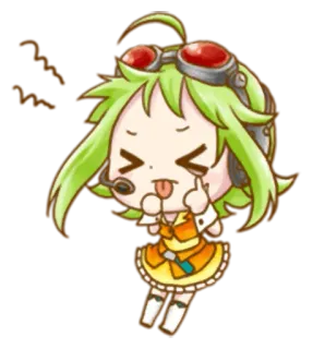 😝 anime, dibujos animados, sacando la lengua, tonto, piloto, gafas, mono whatsapp sticker