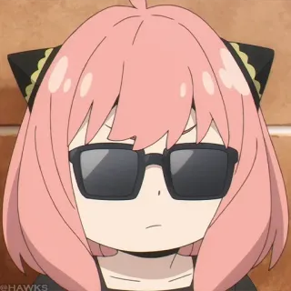 🍥 Anya Forger Spy x Family Anya, Spy x Family, Anime, Manga, Lunettes de soleil, mignon telegram sticker