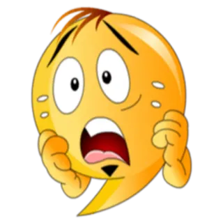 😱 Эмодзи, испуганный, встревоженный, мультфильм telegram sticker