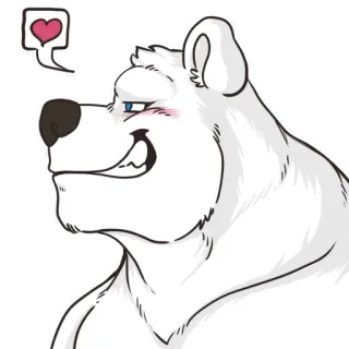 😍 ours polaire, animal, dessin animé, amour, flirt, emoji telegram sticker