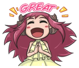 😄 GREAT อนิเมะ, การ์ตูน, น่ารัก, ดีมาก, เชิงบวก telegram sticker