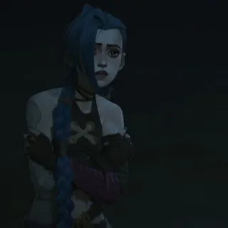🕳 Jinx Arcane Jinx, Arcane, Triste, Personaggio, Capelli blu, Anime telegram sticker