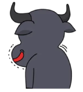 😀 bò đực, hoạt hình, động vật, dễ thương telegram sticker