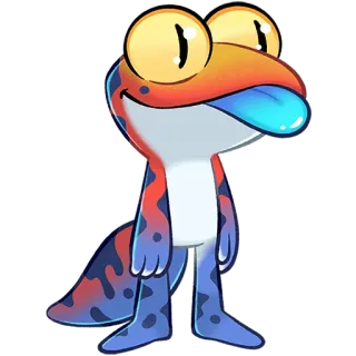 😛 Gecko, Echse, Cartoon, Tier, Amphibie, niedlich telegram sticker