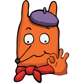 👌 vos, cartoon, baret, stropdas, gebaar telegram sticker