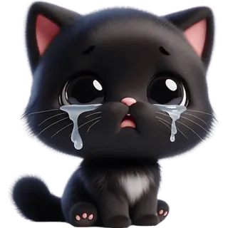 😭 triste, chorando, gato, animal, gatinho, fofo, kawaii whatsapp sticker