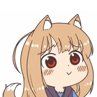 🙂 Anime, Mädchen, Tierohren, Niedlich, Kawaii, Cartoon telegram sticker