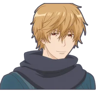 🙂 anime, male, portrait, smile, character whatsapp sticker