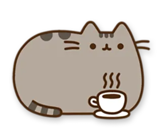 ☕ Pusheen Katze, Pusheen, Kaffee, süß, Cartoon, Tier, kawaii telegram sticker