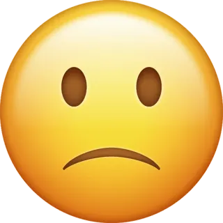 🙁 emoji, sad, face, expression, yellow, unhappy, mood telegram sticker