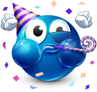🥳 Emoji, Fiesta, Celebración, Confeti, Sombrero whatsapp sticker