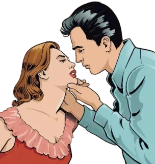 💑 couple, romance, amour, illustration, vintage, relation telegram sticker