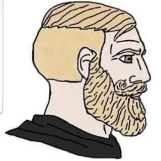 🗿 Chad Meme, Chad, Mężczyzna, Profil, Kreskówka telegram sticker