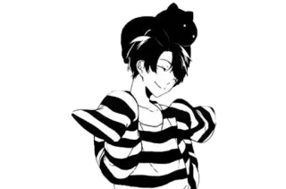 ☺️ Anime, Manga, Karakter, Kartun, Garis-garis, Hitam putih telegram sticker