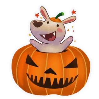 🎃 halloween, calabaza, perro, pegatina, dibujos animados, lindo whatsapp sticker