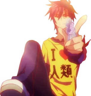 ☝️ I ❤️人類 Anime, Personaje, Señalando, Japonés, Corazón whatsapp sticker