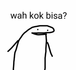 😨 wah kok bisa? мем, смешной, Флорк, палка, Wah Kok Bisa whatsapp sticker
