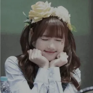 🌺 女生, 可爱, 花, 韩流, 微笑, 偶像 whatsapp sticker