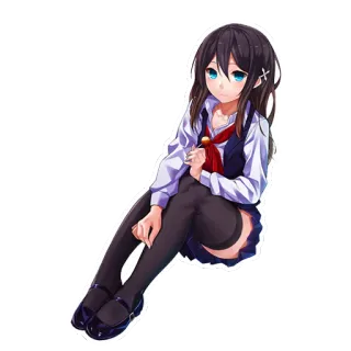 😊 อนิเมะ, ผู้หญิง, ชุดนักเรียน, น่ารัก, มังงะ telegram sticker