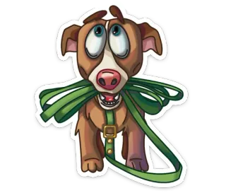 😳 cachorro, filhote, animal de estimação, desenho animado, coleira, animal telegram sticker