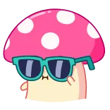 😎 きのこ, 漫画, サングラス, かわいい, 菌類 telegram sticker