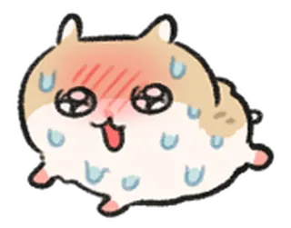🐹 แฮมสเตอร์, น่ารัก, เหงื่อออก, สัตว์, การ์ตูน whatsapp sticker