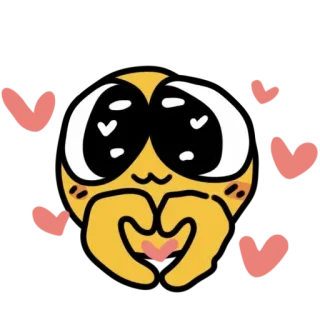❤️ 表情符号, 可爱, 爱, 心, 黄色, 卡哇伊 telegram sticker
