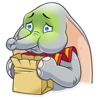🤢 Dumbo Elefant, traurig, Cartoon, Disney, Dumbo whatsapp sticker
