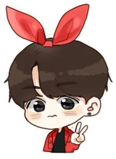 ✌️ Cartoon, Kpop, Süß, Fanart, Sticker, Figur, Kawaii whatsapp sticker