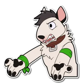 😫 cartoon, dog, animal, angry, sticker telegram sticker
