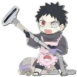 😤 Obito Uchiha Naruto anime, chibi, Obito Uchiha, Naruto, cartoon telegram sticker