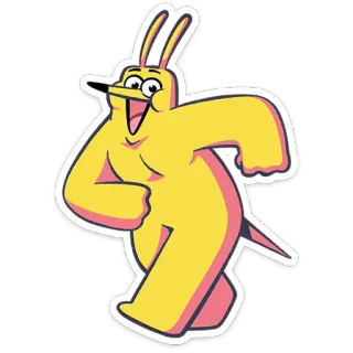 🤨 cartoon, dier, personage, geel, grappig telegram sticker