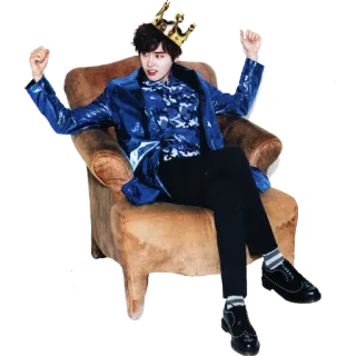 👑 roi, couronne, chaise, assis, royal telegram sticker