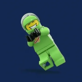 🟢 lego, astronaut, toy, minifigure, space, green telegram sticker