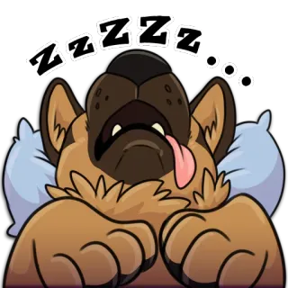 💤 ZZZZ Hund, schlafend, zzz, müde, Cartoon, süß telegram sticker