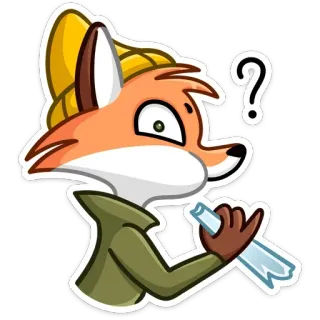 ❓ renard, dessin animé, question, confus, pensée, autocollant telegram sticker