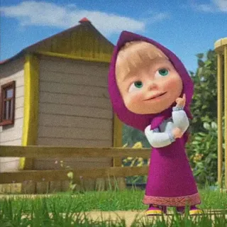 🍔 Masha Masha and the Bear Animação, Criança, Menina, Desenho animado, Fofo/a telegram sticker