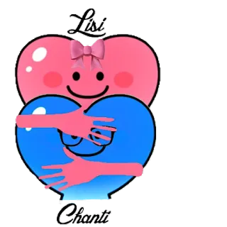🤗 Lisi
Chanti Herzen, Liebe, süß, Cartoon, Freundschaft, Umarmung, rosa, blau telegram sticker