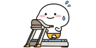 🍚 exercício, fitness, esteira, desenho animado, suor, treino whatsapp sticker