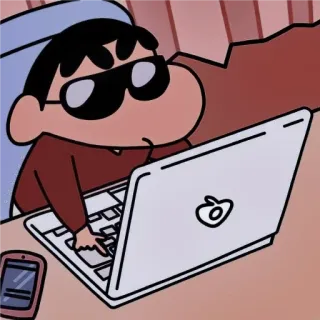 ❤ Shin-chan Crayon Shin-chan อนิเมะ, การ์ตูน, พิมพ์, แล็ปท็อป, แว่นตา telegram sticker