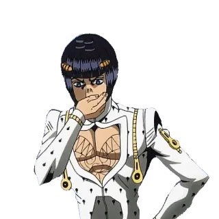 🤭 Bruno Bucciarati JoJo's Bizarre Adventure Anime, JoJo, Bruno Bucciarati, Personnage, Manga, Geste, Italien whatsapp sticker