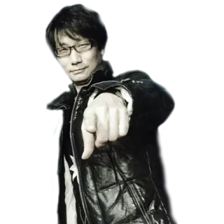 👊 apontando, homem, pessoa, óculos, jaqueta telegram sticker