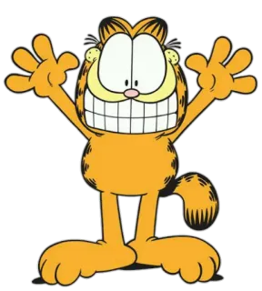 😬 Garfield gato, desenho animado, laranja, Garfield, tira, personagem telegram sticker
