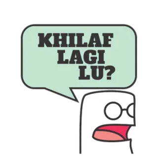 😕 KHILAF
LAGI
LU? 만화, 말풍선, 웃긴, 표정, 질문 telegram sticker