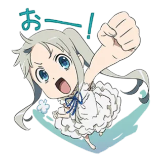 👊 おー! อนิเมะ, ผู้หญิง, น่ารัก, ตื่นเต้น, ญี่ปุ่น whatsapp sticker