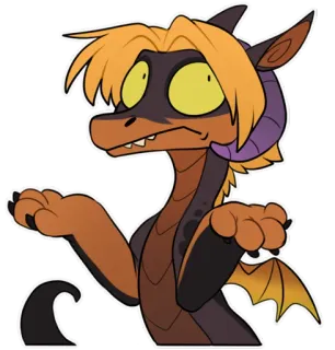 😐 drago, cartone animato, adesivo, fantasy, creatura, scrollata di spalle whatsapp sticker
