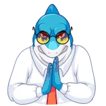 😈 ฉลาม, มานุษยรูปนิยม, แว่นตา, นักวิทยาศาสตร์, ชั่วร้าย, วางแผน telegram sticker